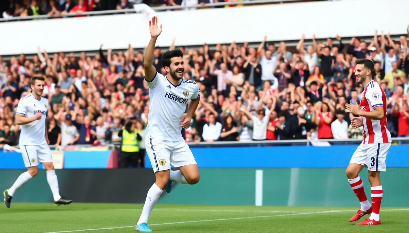 Fans passionately supporting their teams, creating an electrifying atmosphere in the stadium throughout the match