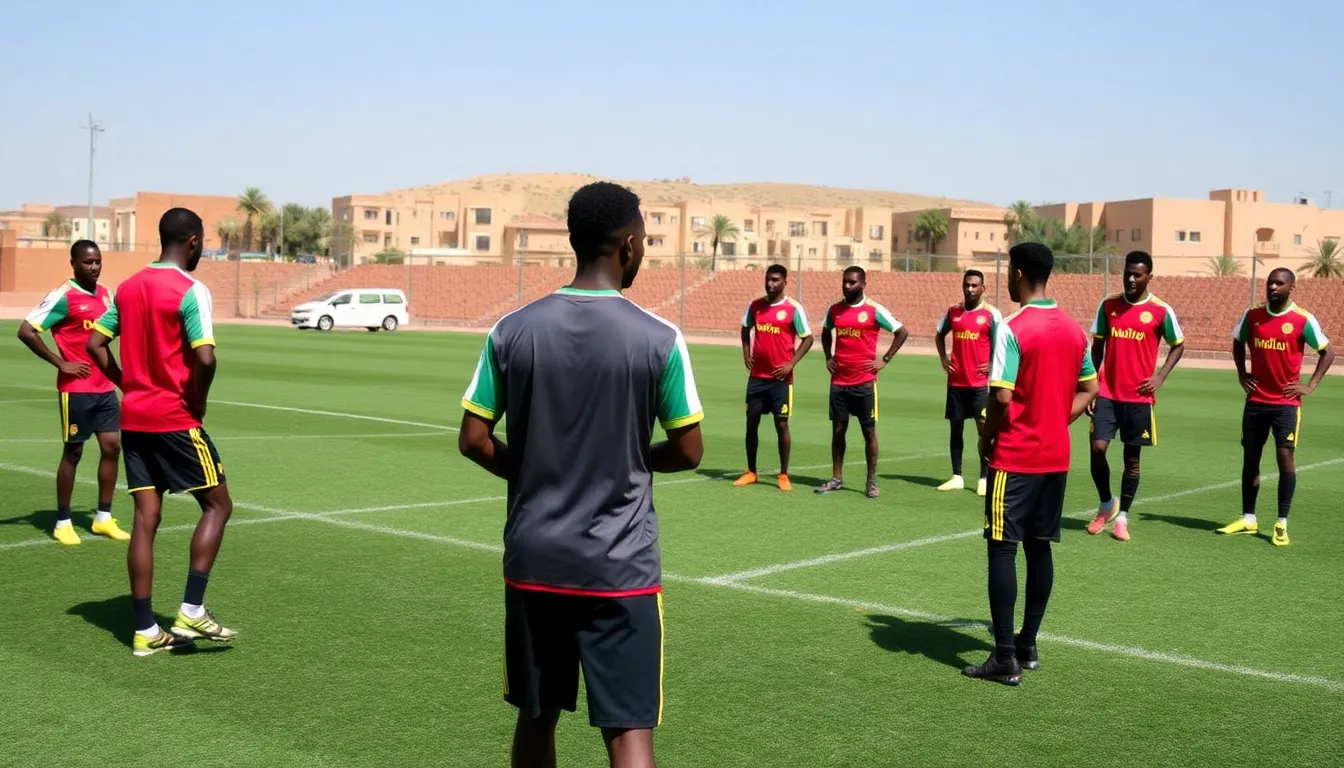 A training session led by head coach Chiquinho, highlighting the team's focus on teamwork and resilience as they prepare for the challenges of the tournament
