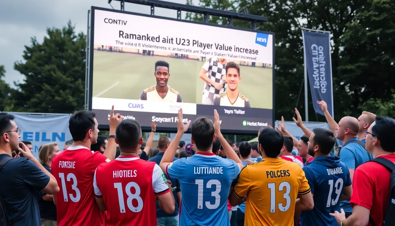 Yann Diomandé and Nick Woltemade celebrate after a match, highlighting their recent successes and rising market values in the U23 football scene.