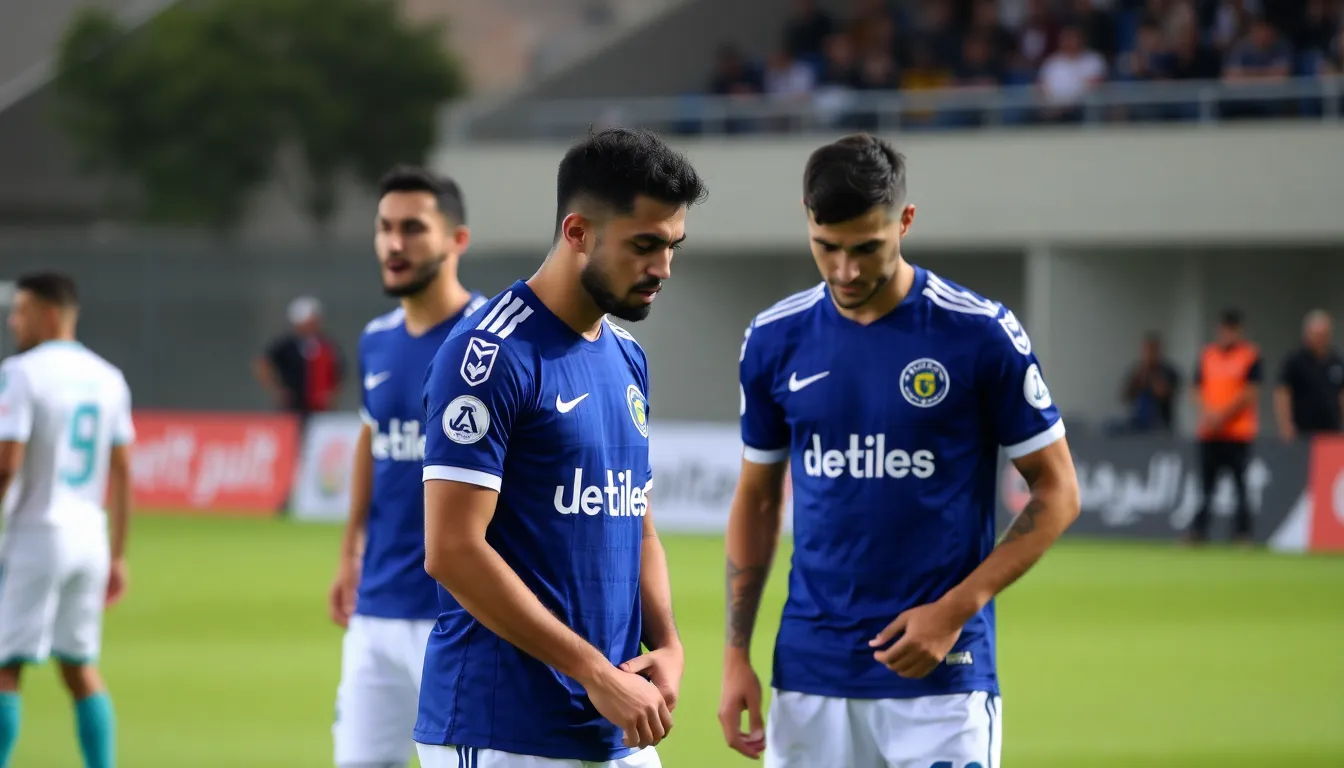 Al Nassr players gathered in a huddle, reflecting on their recent challenges and strategizing ways to regain their competitive edge in the league