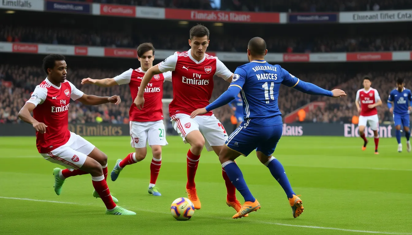 Raheem Sterling equalizes for Chelsea with a wellplaced shot, showcasing the intensity of the match just minutes after Arsenal's opening goal