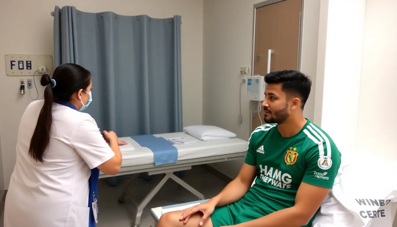 Team management discusses strategies in a meeting room, addressing the implications of Junior and Cucho's injuries on upcoming matches and overall team performance