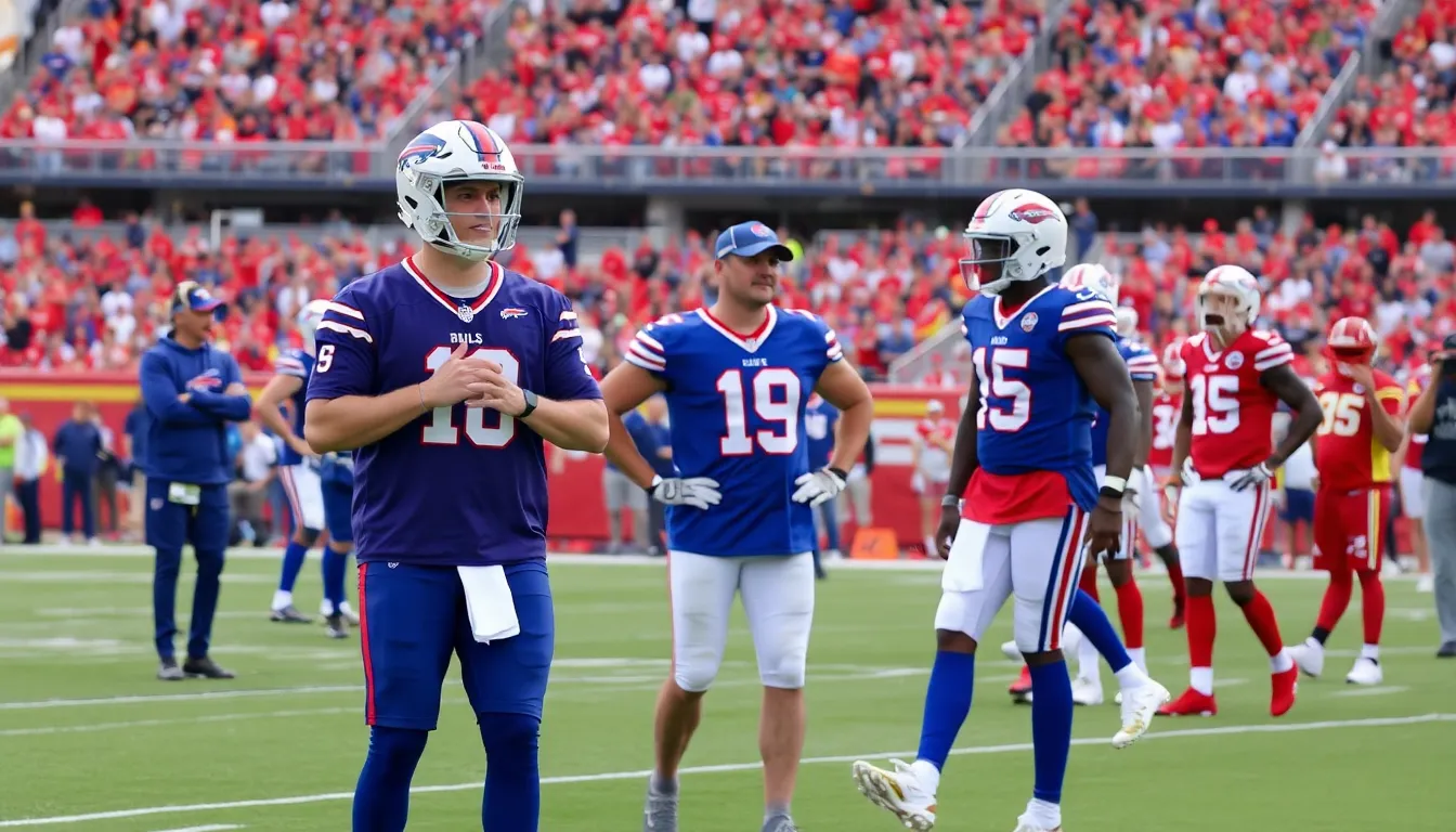 NFLのシーズンが進行する中、ビルズとチーフスの対戦が注目を集める様子