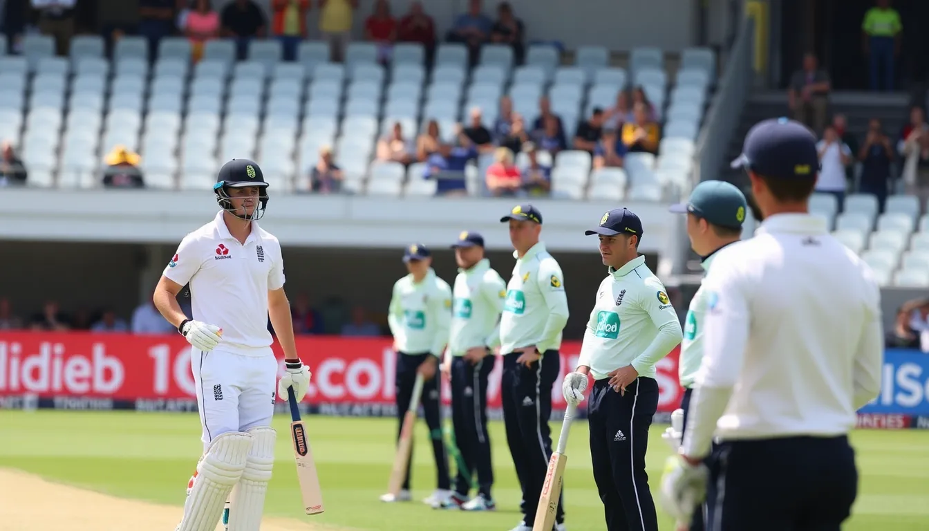 England's fielders in a moment of frustration after a dropped catch, highlighting the team's struggles during crucial moments in the game