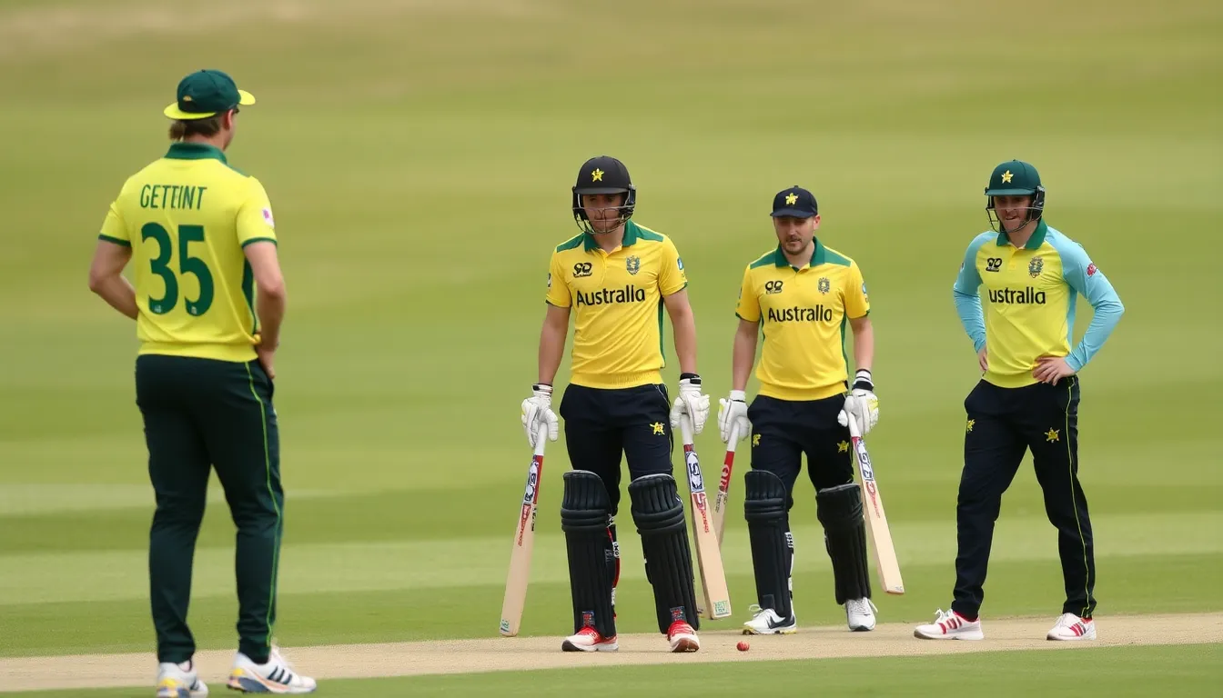 A tense atmosphere in the stadium as fans watch closely, reflecting the high stakes of the tied Ashes series between England and Australia