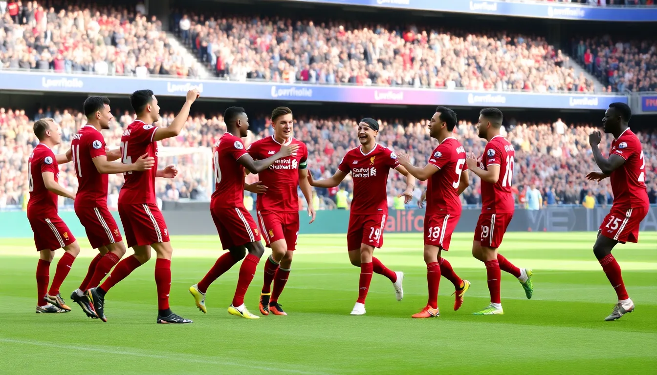 Mohamed Salah skillfully maneuvering the ball past defenders, showcasing his attacking flair in the crucial match
