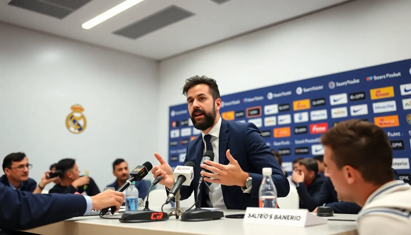 Coaches and players in a training session, emphasizing the importance of teamwork and strategy as they prepare for the challenges ahead with Arbeloa at the helm