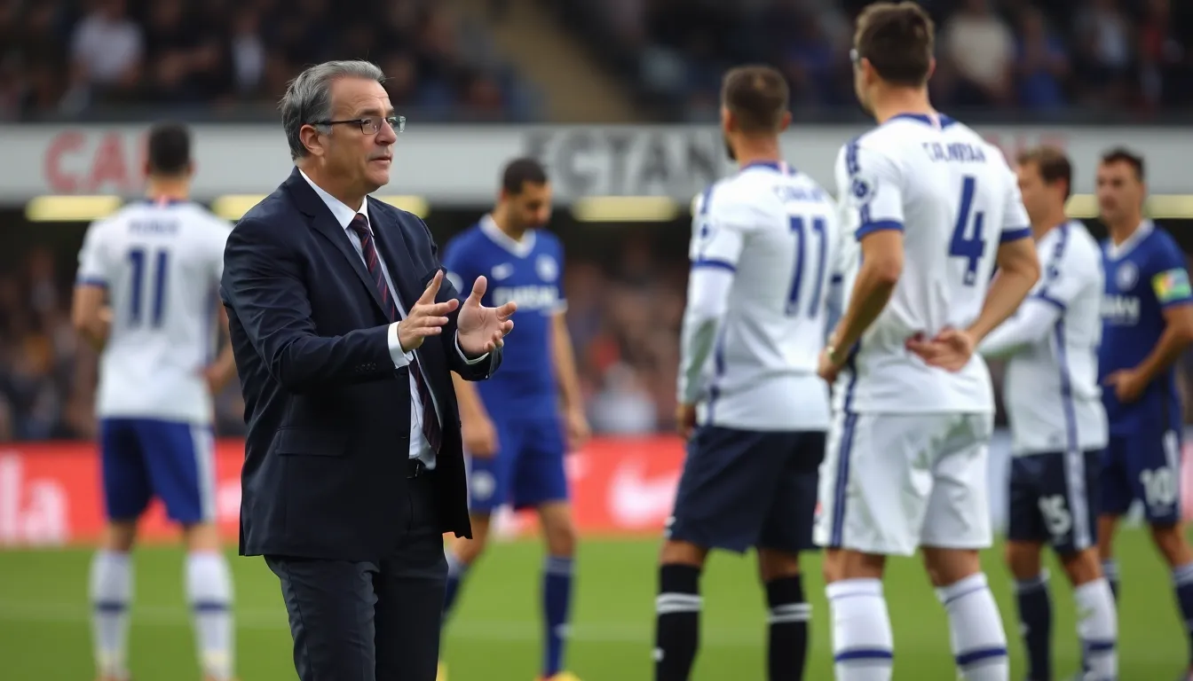 The frustrated expression of Enzo Fernandez after a missed opportunity, reflecting the challenges faced by the team this season