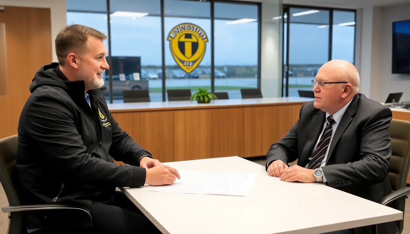 The club owner engaging in discussions with Martindale, emphasizing their shared vision for the future of Livingston FC