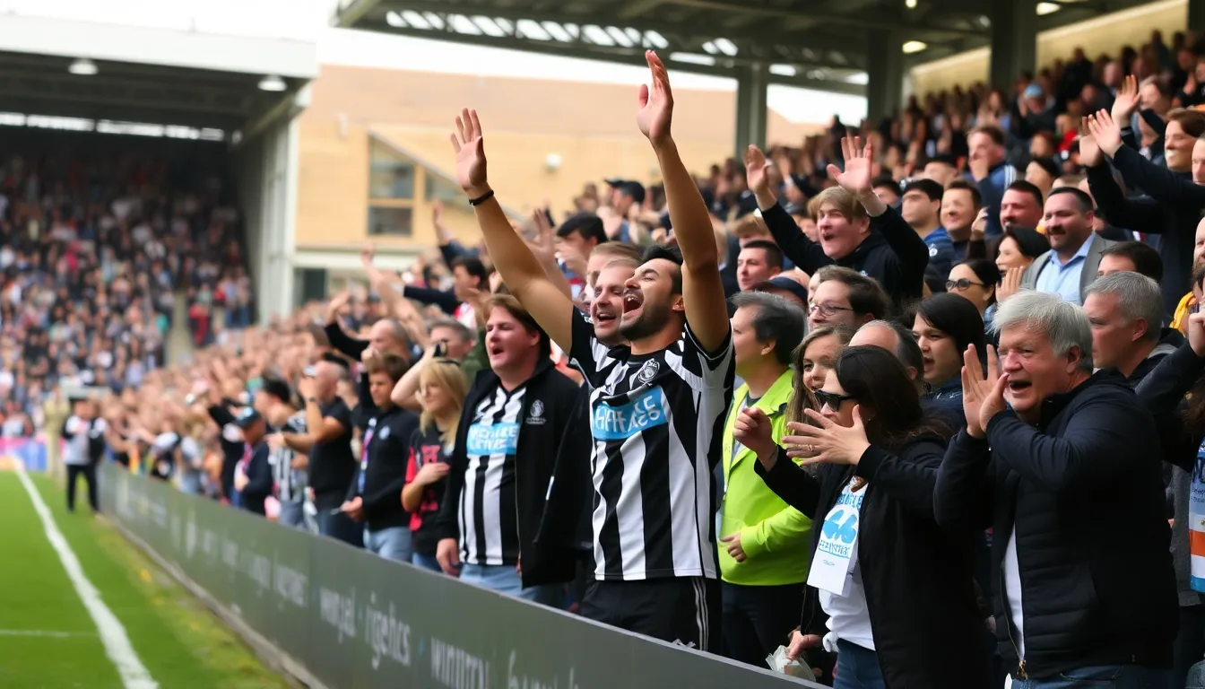 Harvey Barnes celebrates with teammates after scoring a dramatic lastminute goal, securing Newcastle's thrilling victory over Leeds United.