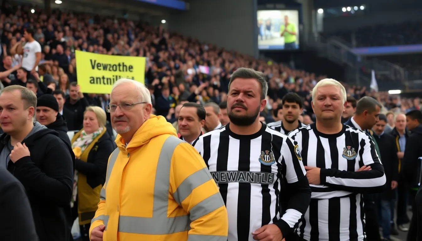 Newcastle fans expressing their disappointment after the draw, reflecting their hopes for a topfive finish