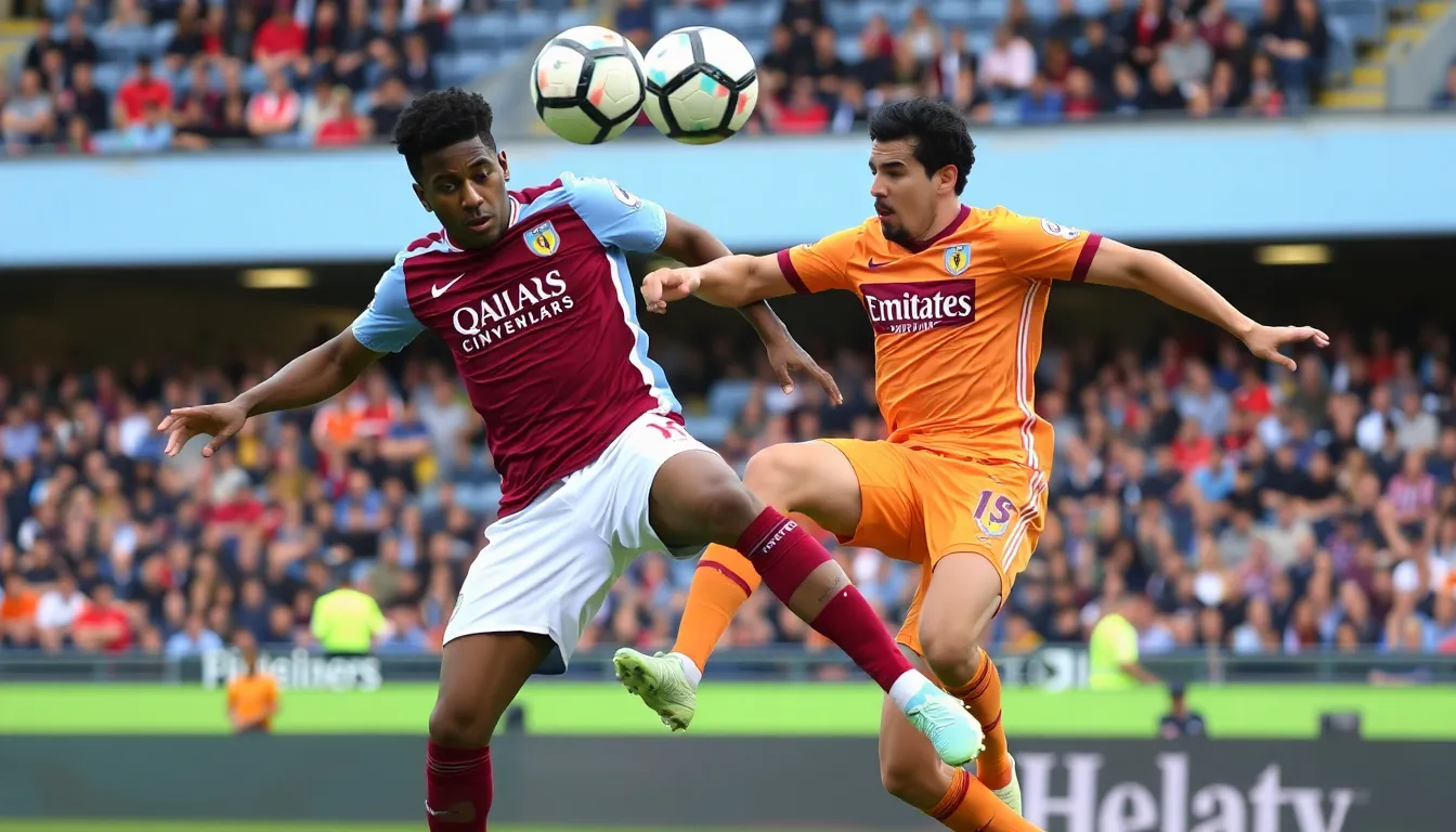 Aston Villa fans cheering passionately in the stands, reflecting the renewed pride and community spirit surrounding the club's European journey