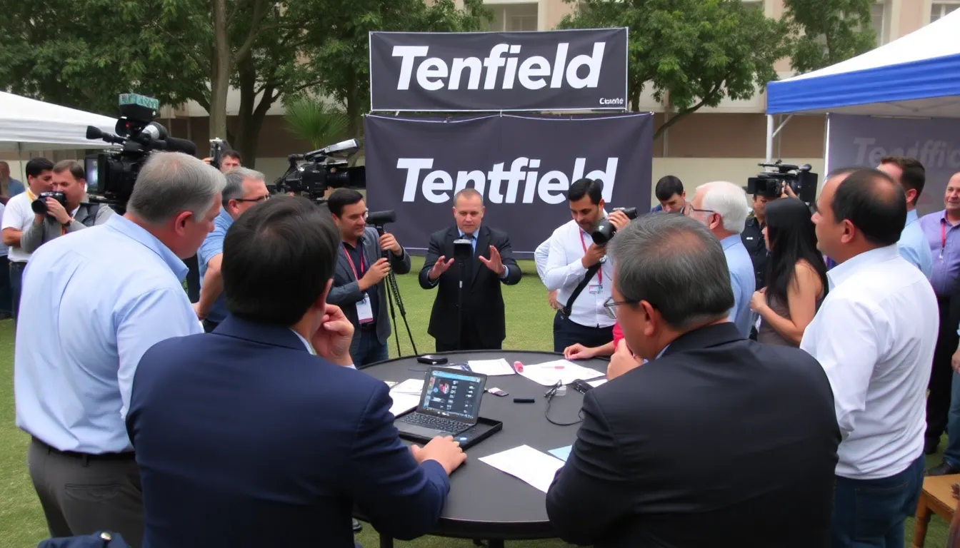 A behindthescenes glimpse of Tenfield's production team preparing for a live broadcast, emphasizing their commitment to highquality sports coverage