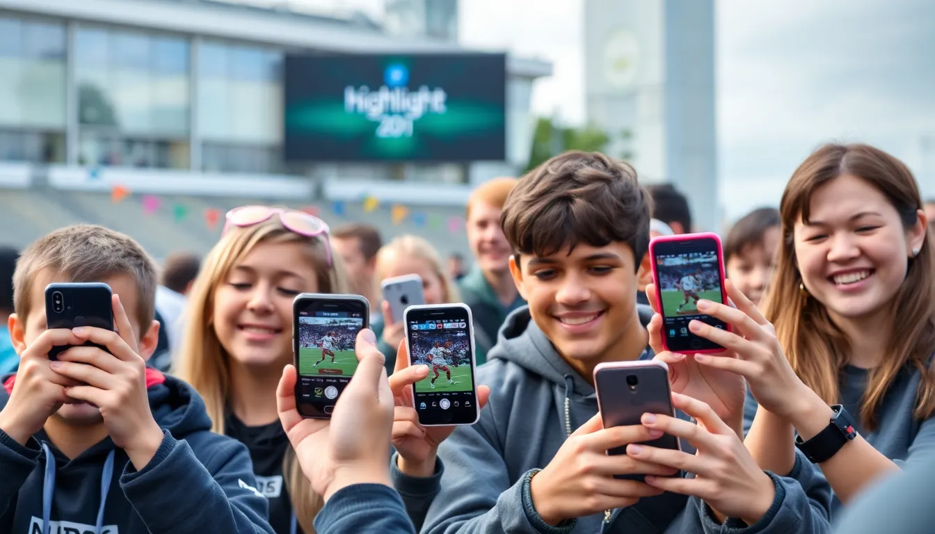 SNSでの試合ハイライトの再生回数が急増している様子を示すグラフ