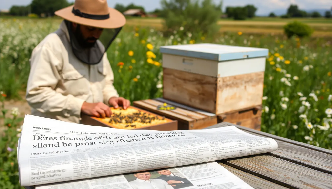A group of bees buzzes around vibrant flowers in a garden, highlighting their essential role in pollination and the agricultural ecosystem.