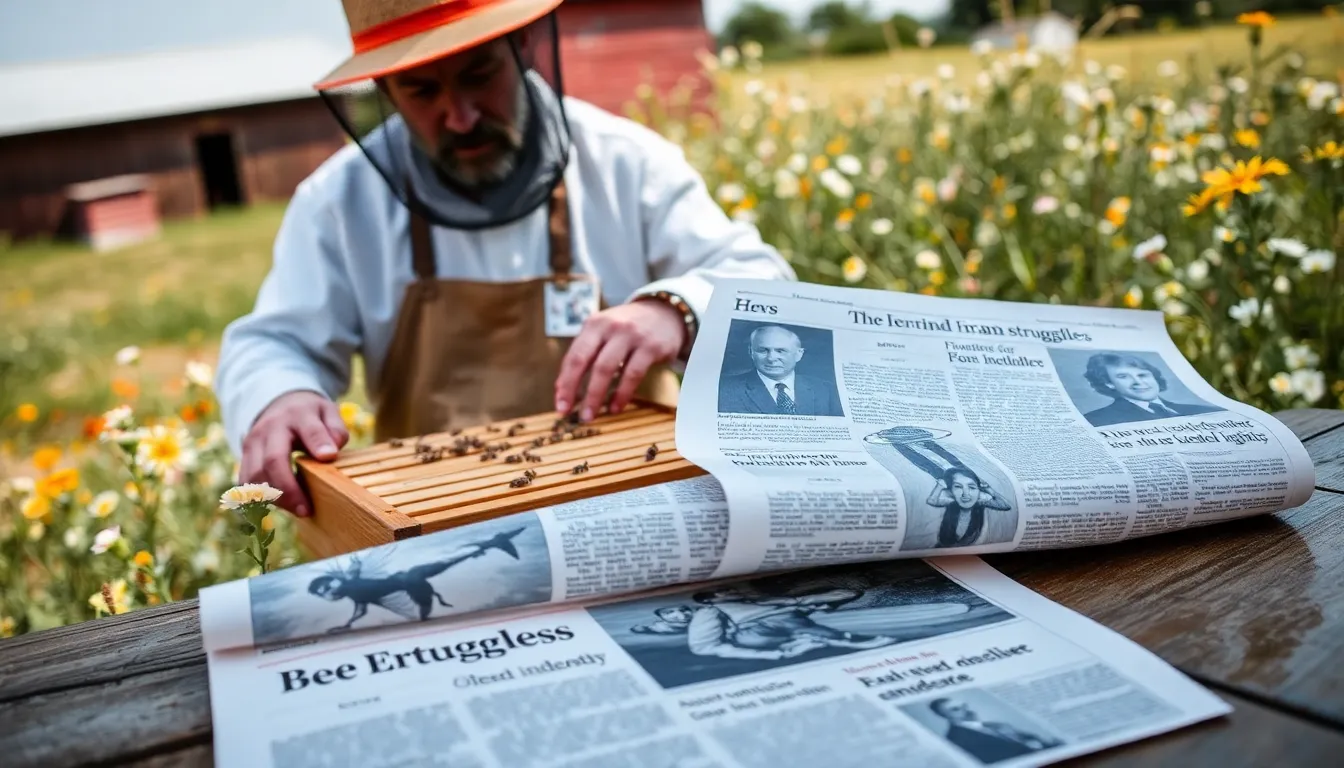 Local beekeepers inspecting their hives, demonstrating the dedication to sustainable beekeeping practices amidst rising operational costs