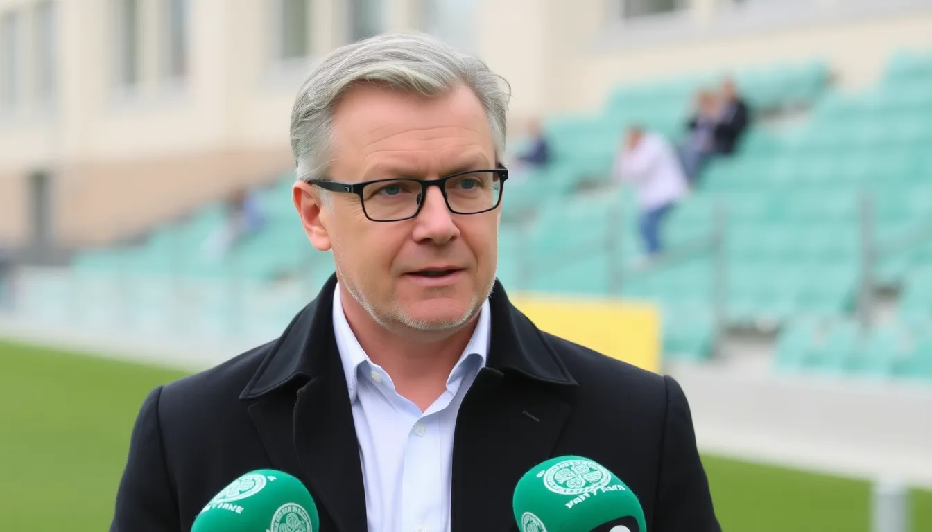 UEFA 챔피언스 리그에서의 성과가 셀틱의 수익에 긍정적인 영향을 미친 것을 설명하는 모습