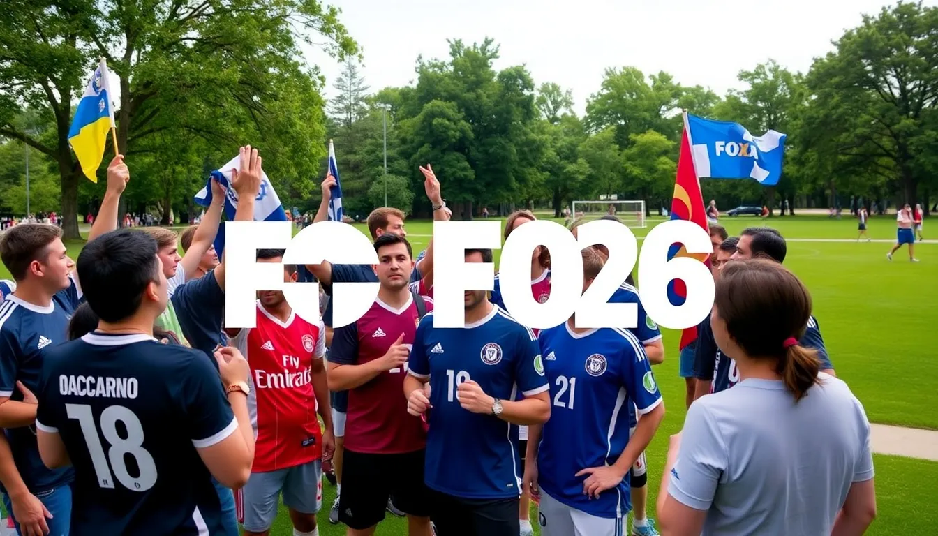 FOX의 중계 결정을 축하하는 축구 팬들이 모여 있는 거리의 흥겨운 분위기