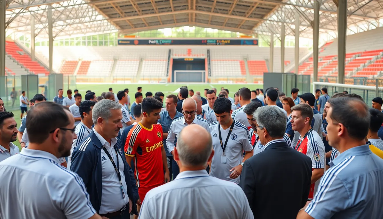 Club representatives engaged in intense discussions over player contracts, showcasing the highstakes negotiations that occur on transfer deadline day