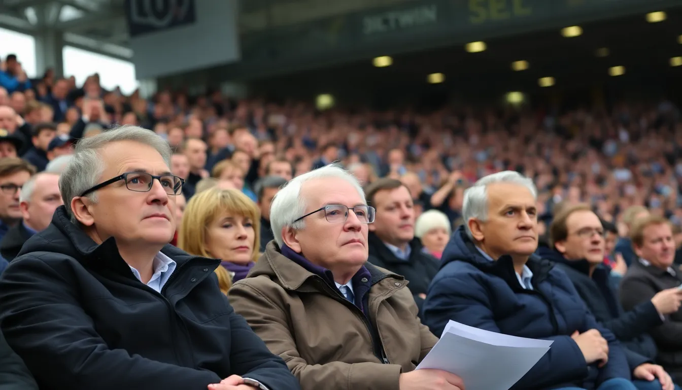 A tense moment on the pitch captures Coventry City players strategizing during a match, highlighting the pressure they face in maintaining their competitive edge in the league