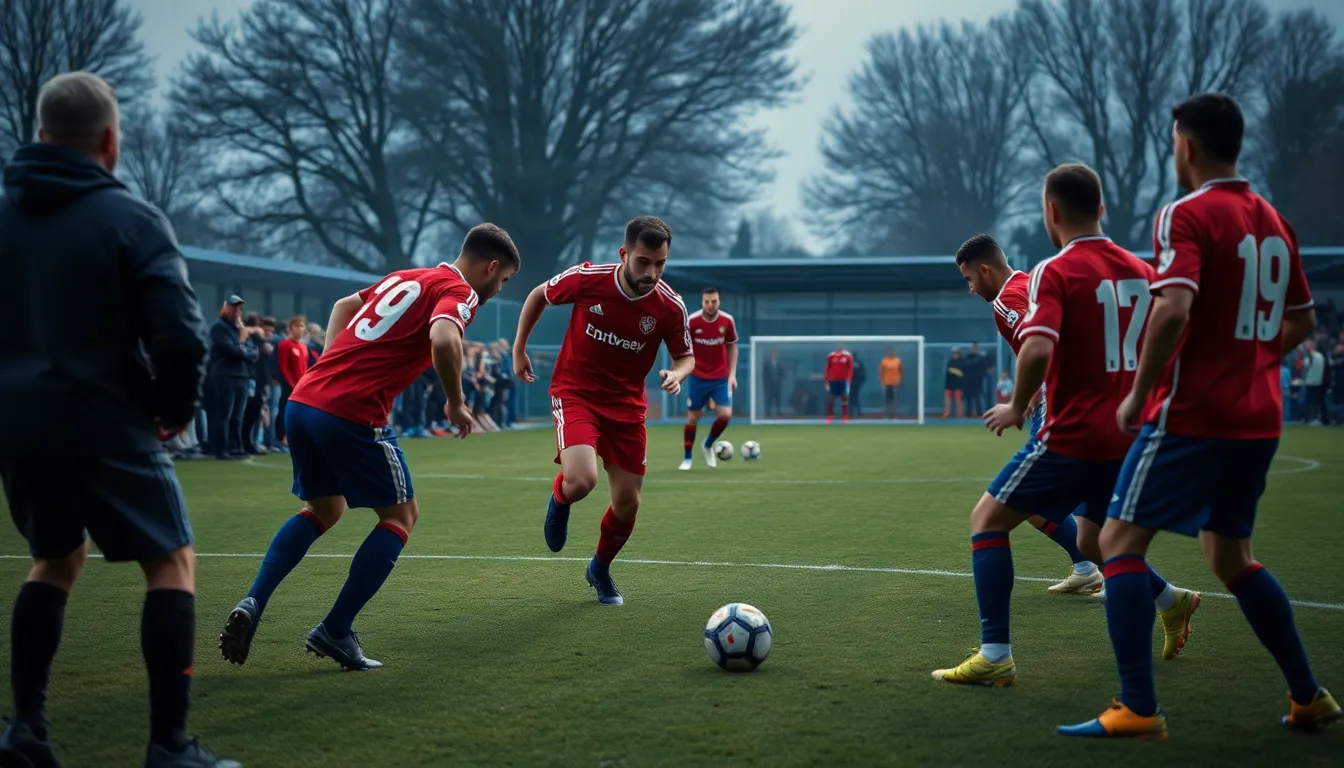 Sheffield United players huddle together, strategizing their next move during a critical moment in a relegation battle