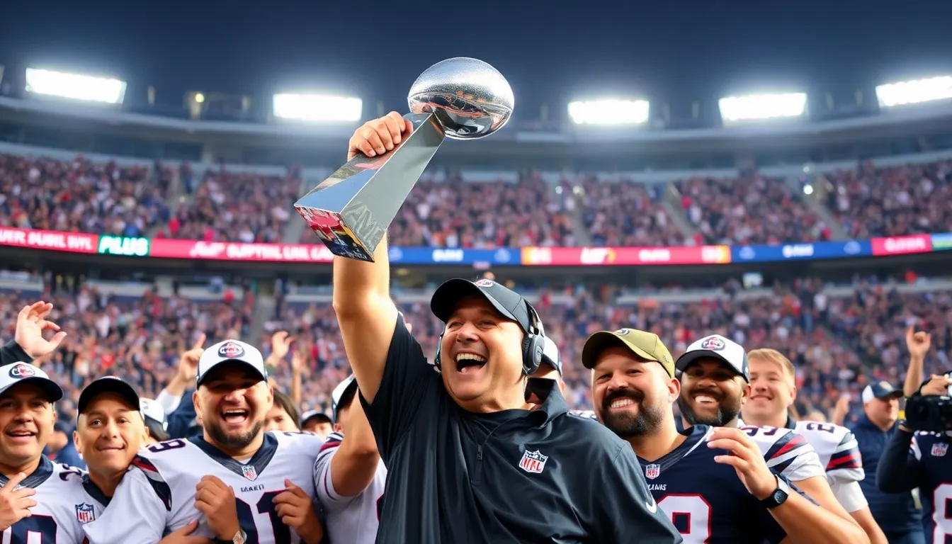 Fans cheer passionately in the stands, highlighting the electric atmosphere during the Super Bowl matchup at State Farm Stadium