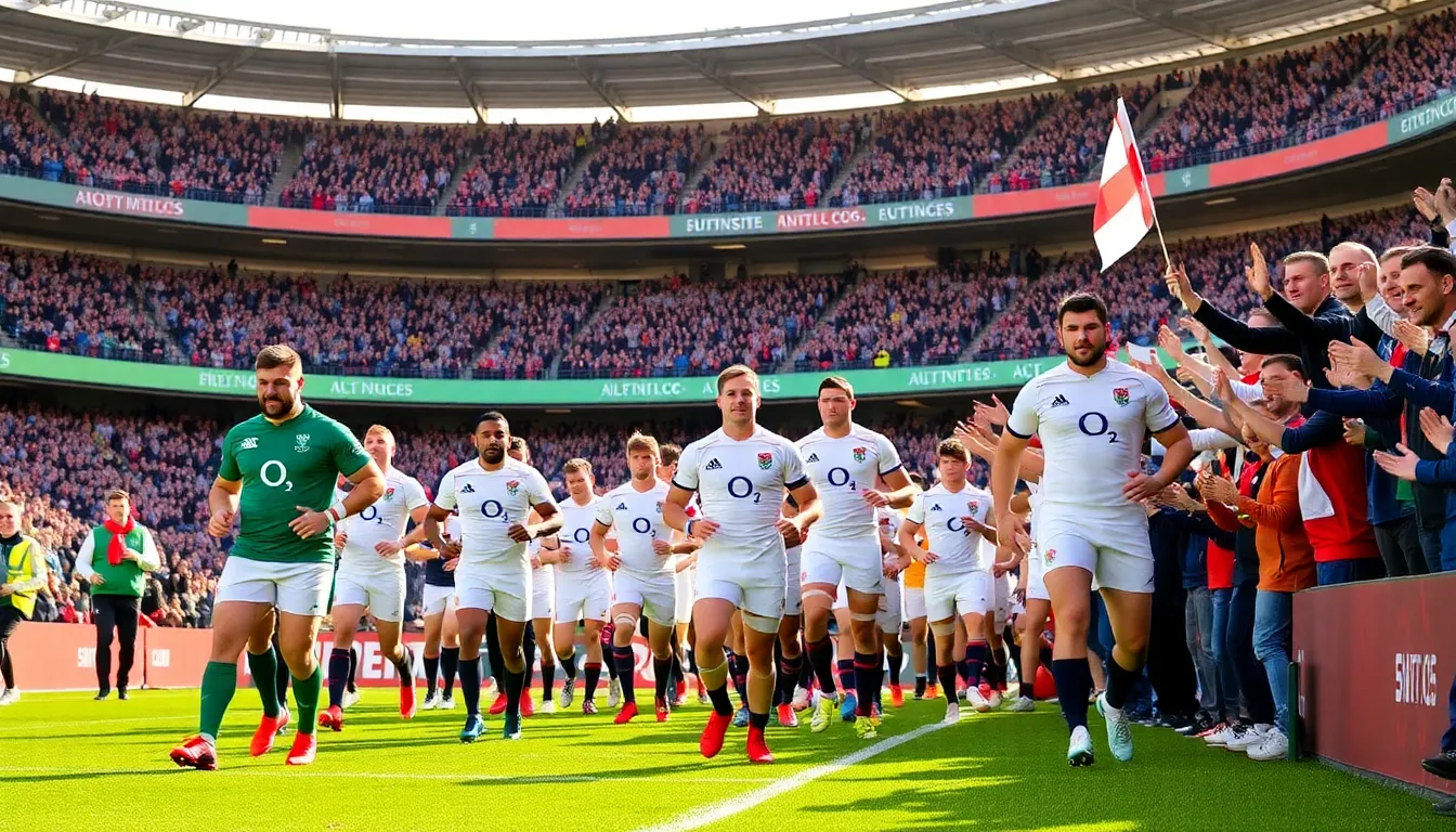 The historic rivalry between Ireland and England is palpable as passionate fans chant and cheer, setting the stage for a thrilling showdown in the Six Nations
