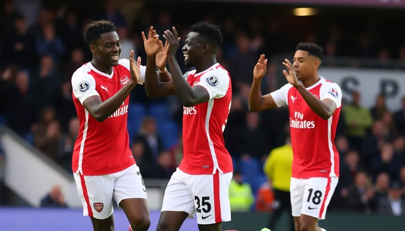 A tense moment unfolds as Brighton players attempt to break through Arsenal's defense, reflecting their struggle to convert opportunities into goals during the match