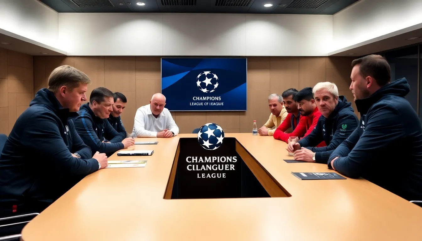 Fans gather in anticipation outside a stadium, showcasing their passion and support for their favorite teams during the Champions League matches