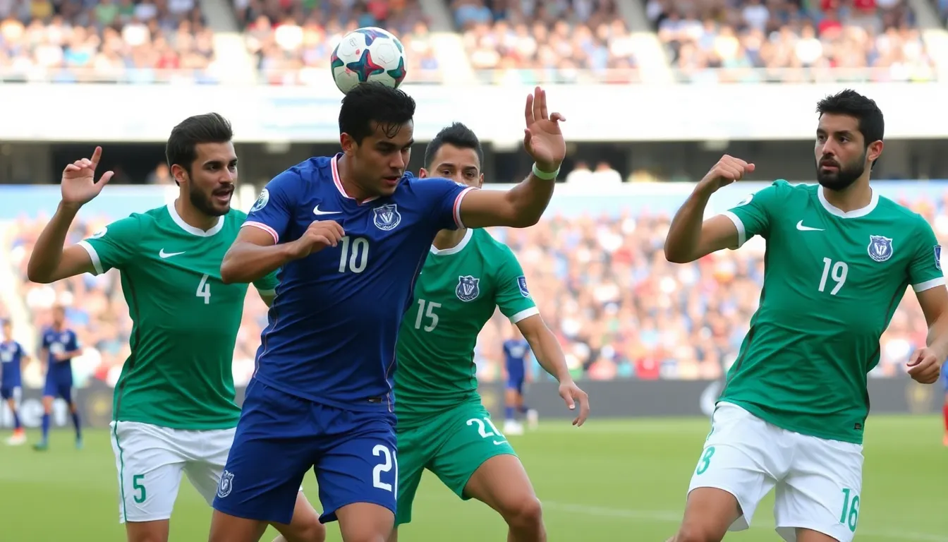 A vibrant crowd of supporters waving flags and chanting, demonstrating their unwavering passion and pride in their national team during the qualifiers