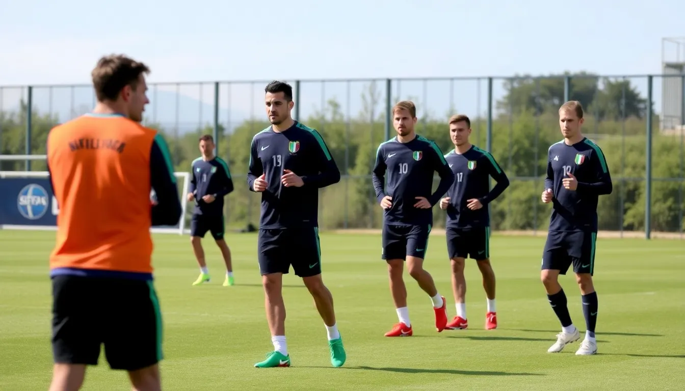 Gennaro Gattuso stands on the sidelines, deep in thought as he observes his players during a tense training session ahead of the crucial World Cup qualifying match against Northern Ireland.