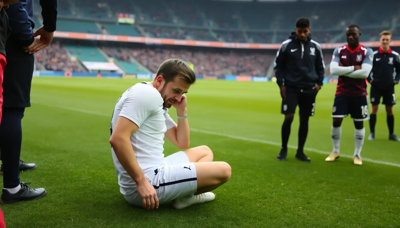 The scoreboard reflects the tense atmosphere in the stadium as Tottenham faces the implications of losing their star striker
