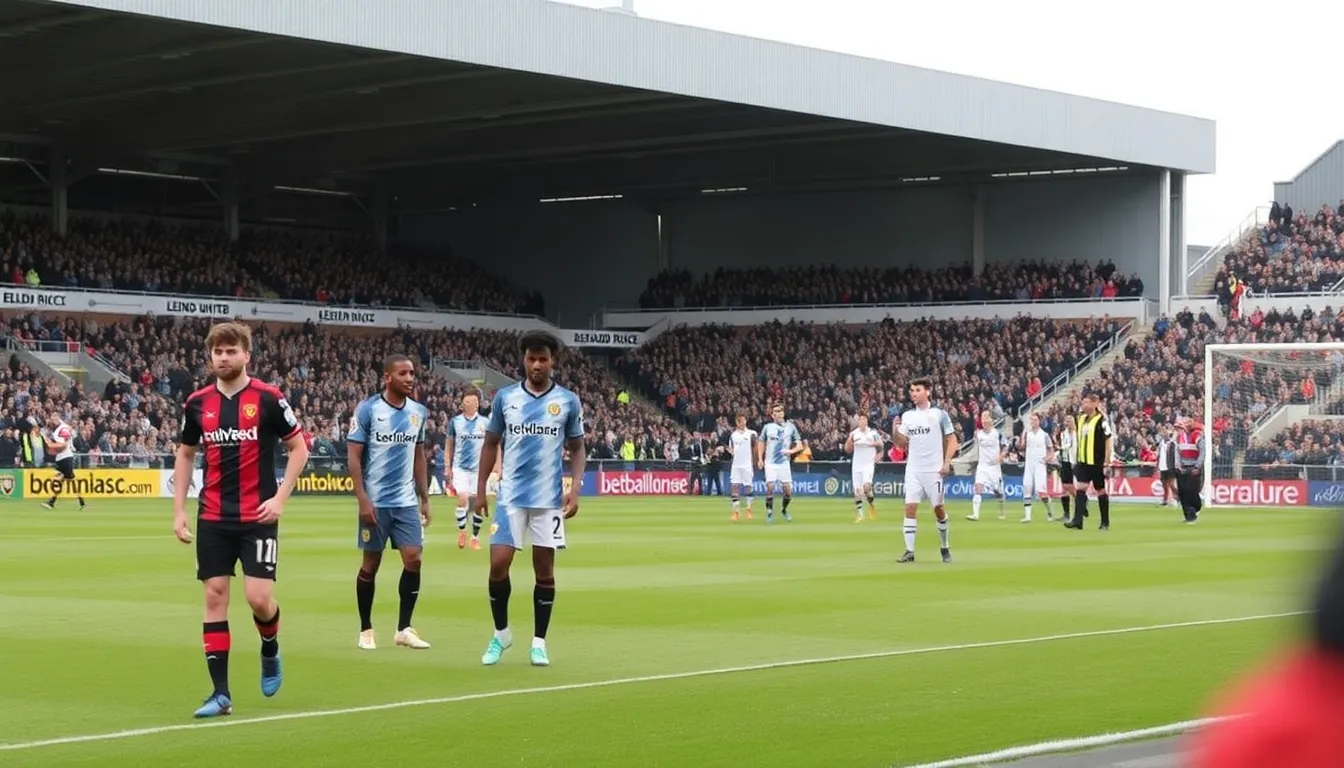The intense atmosphere in the stadium as fans cheer for Leeds and Brentford during the goalless draw