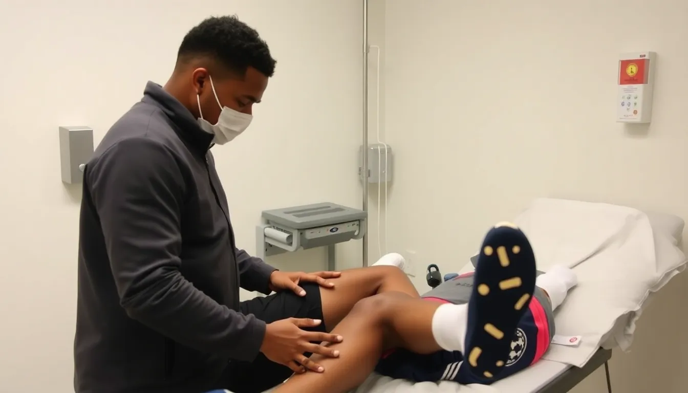 Medical staff discuss rehabilitation strategies, focusing on ensuring Mbappe returns to peak performance without surgical intervention