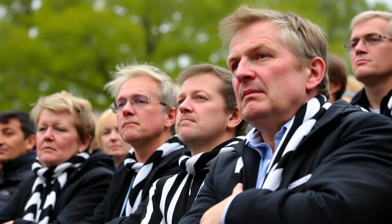 Newcastle fans displaying their frustration in the stands after the team's lackluster draw