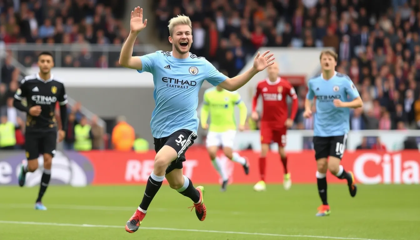 Mohamed Salah reacts with joy after netting the late winner for Liverpool, sealing a crucial 21 victory against Aston Villa