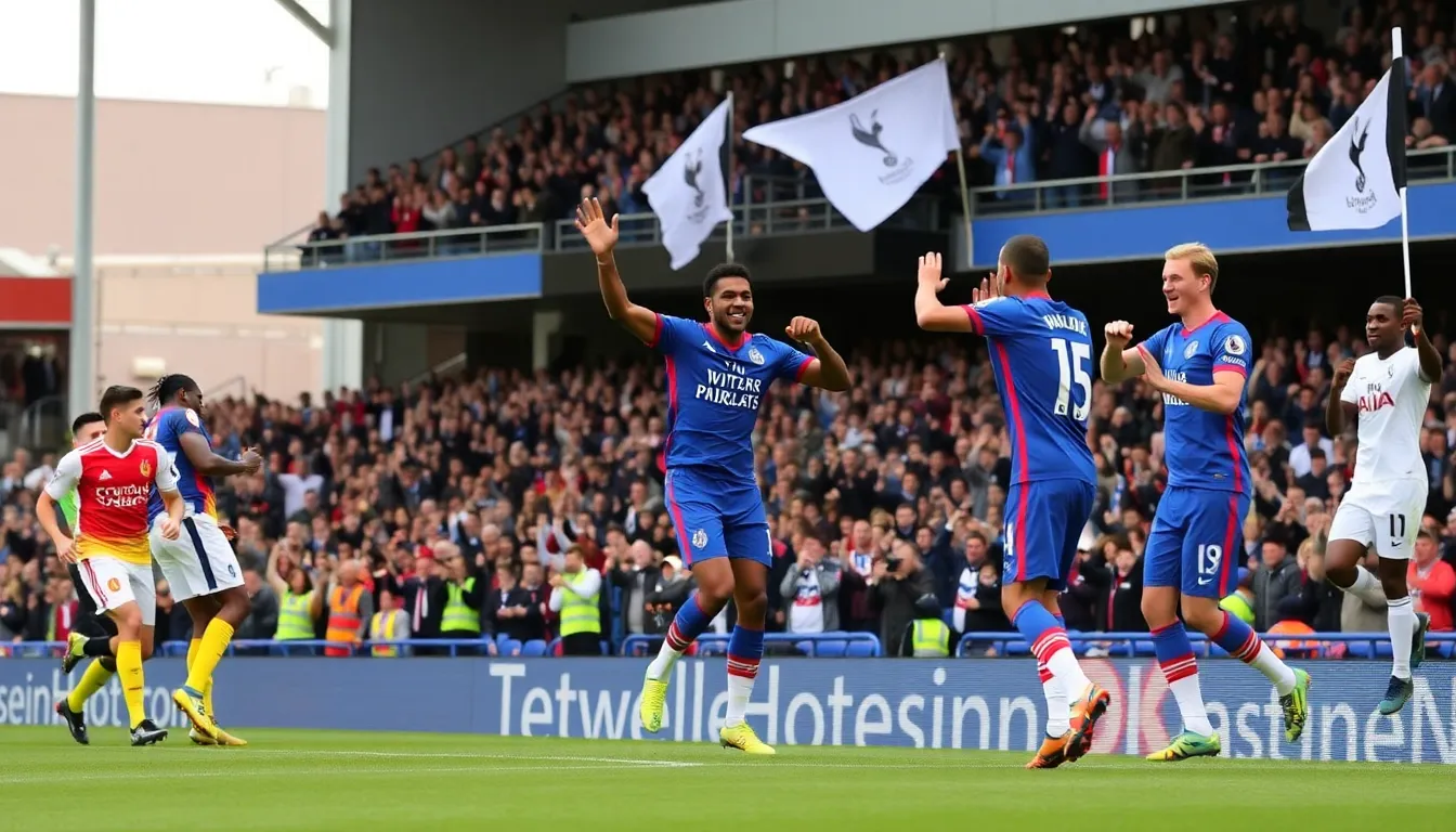 Crystal Palace's players display strong team cohesion, executing a welltimed counterattack that leads to a decisive goal
