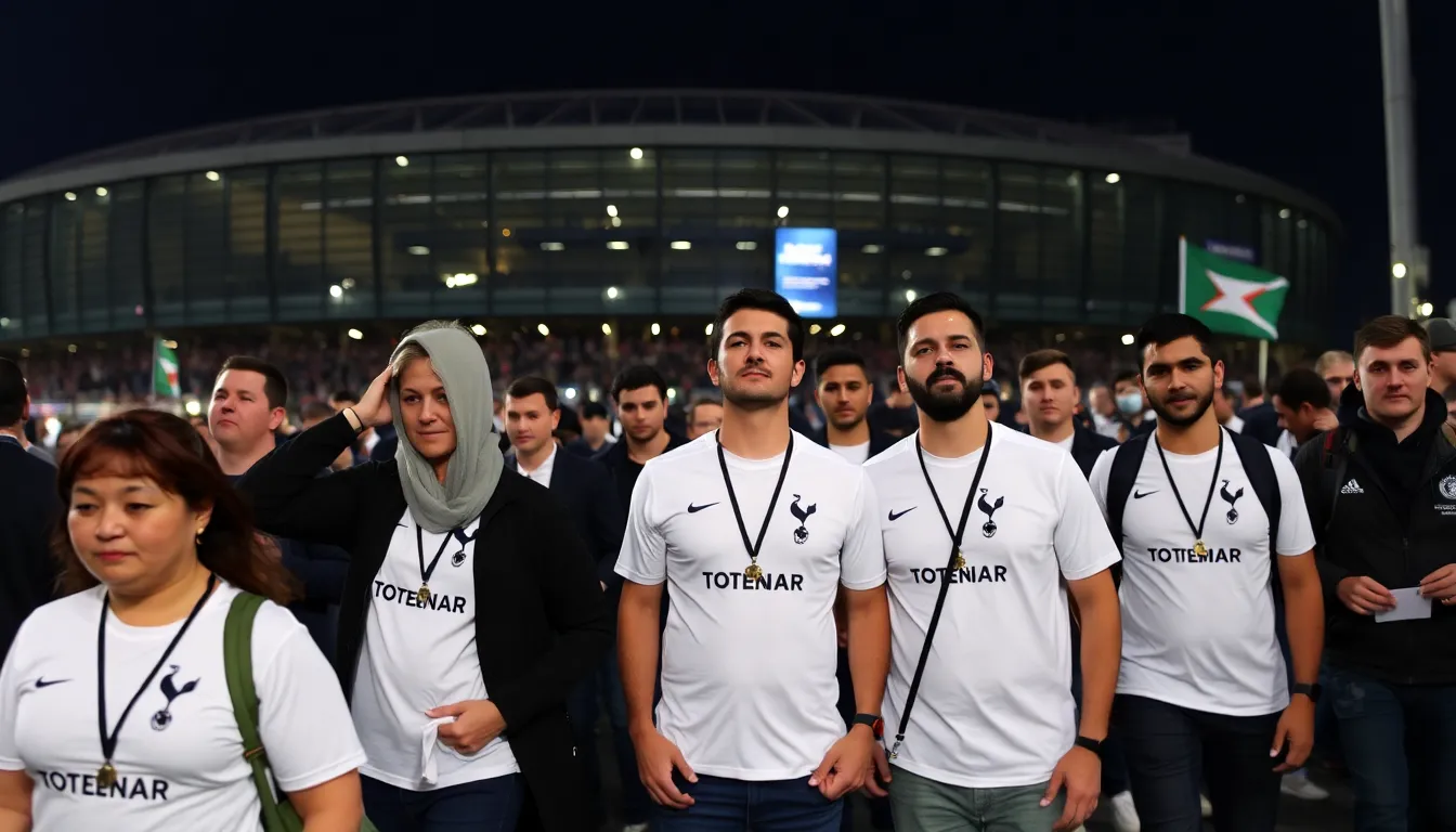 The Tottenham Hotspur Stadium stands empty, symbolizing the disheartened atmosphere following the recent loss
