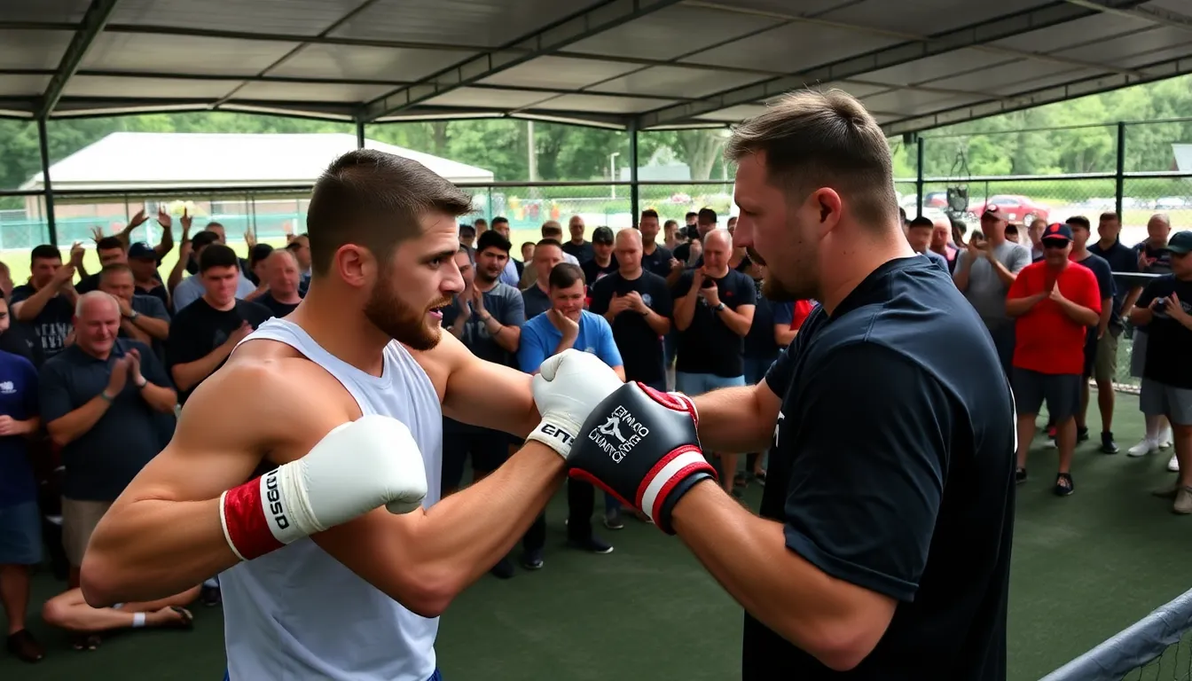 Fans eagerly discussing the anticipated matchup between Usyk and Verhoeven, reflecting the excitement and interest in this crossover event between boxing and kickboxing