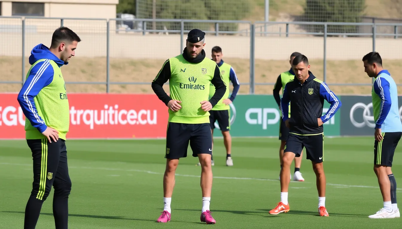 Elche's management team analyzing recent performances, seeking solutions to improve the team's standings in La Liga ahead of the match
