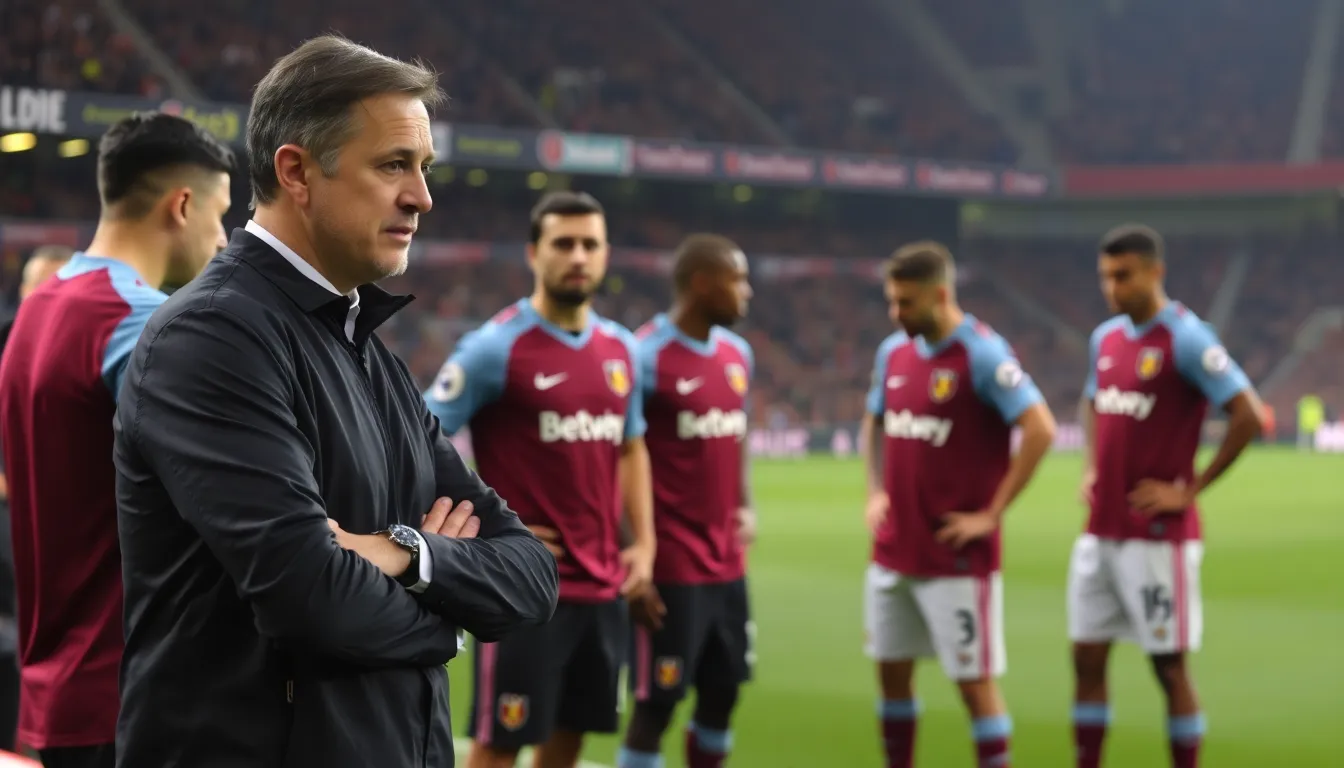 A passionate group of West Ham fans shows their unwavering support despite the team's struggles, highlighting the emotional investment in the club