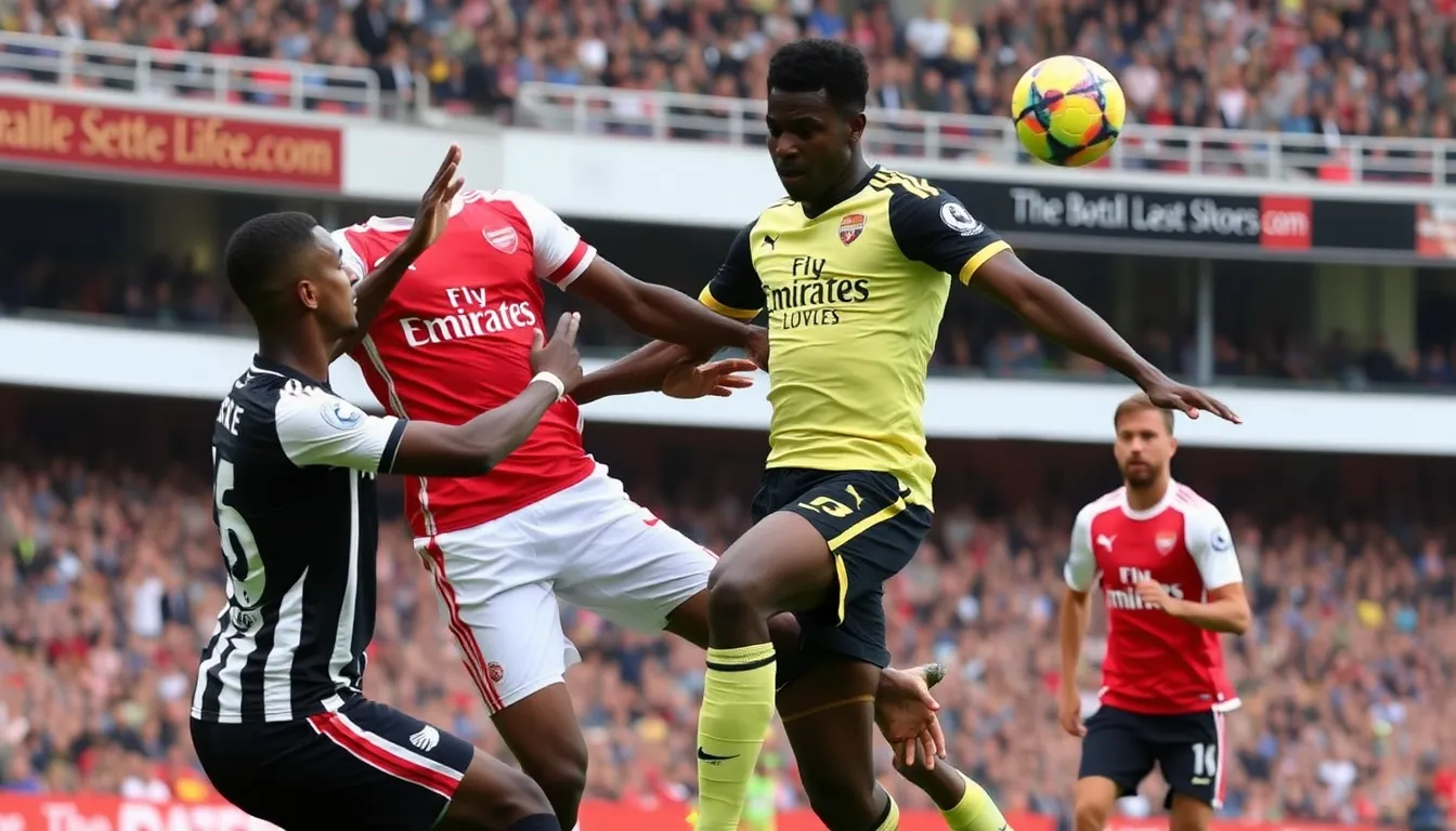 The moment Eze's powerful strike finds the back of the net, igniting celebrations among Arsenal fans
