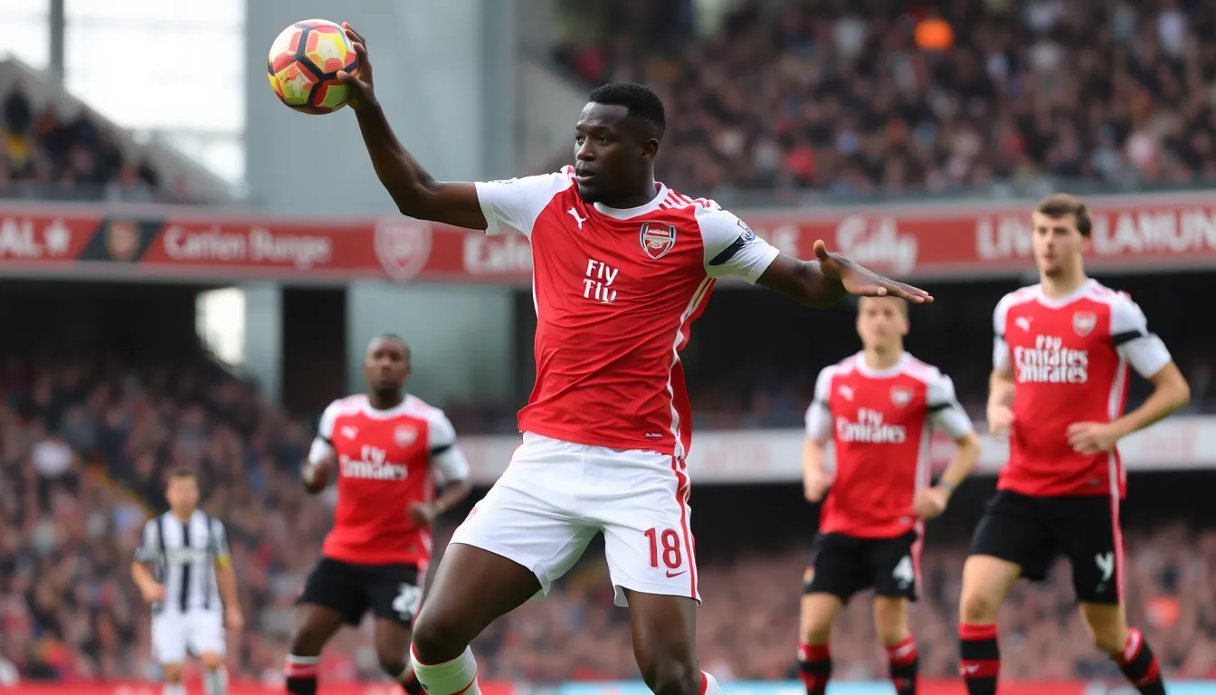A passionate Arsenal crowd cheering wildly as their team secures a vital victory against Newcastle