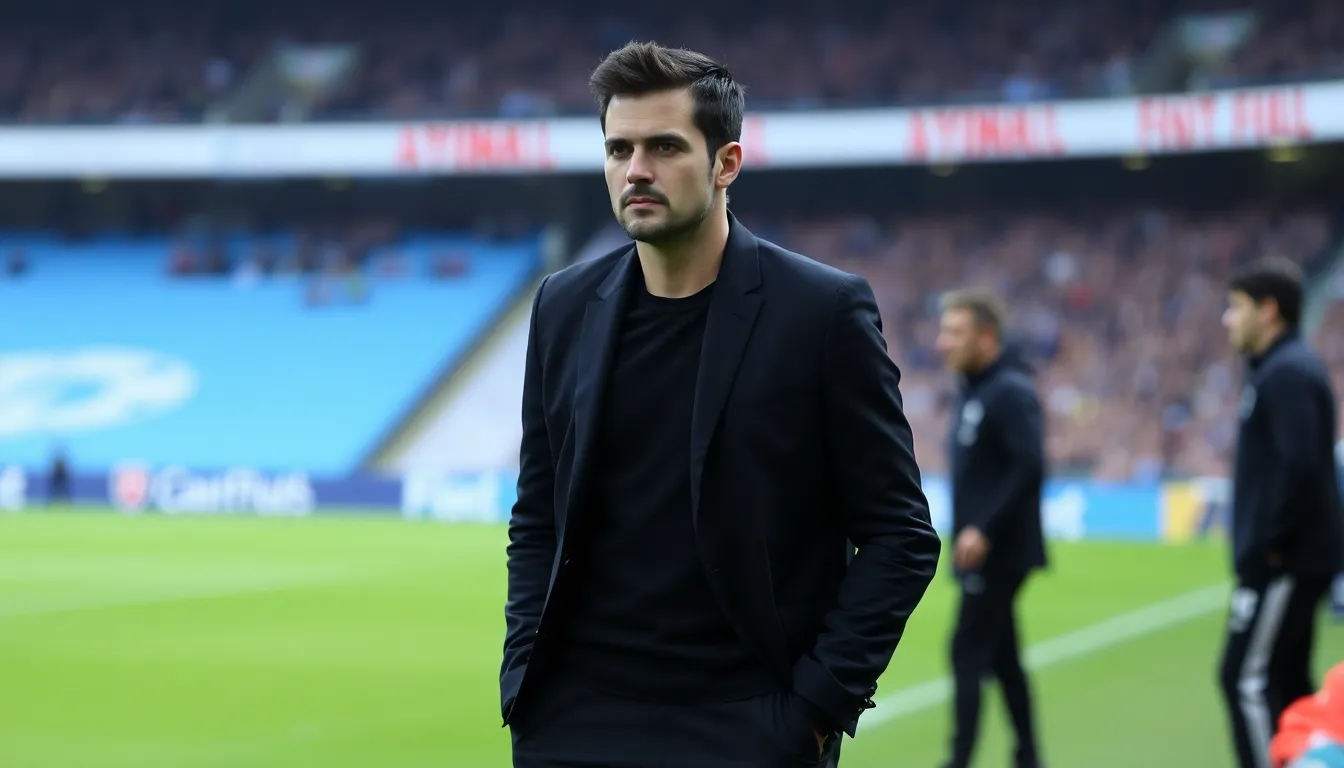 The Etihad Stadium stands filled with fans, capturing the intensity of the match as Arsenal faces off against Manchester City in a crucial Premier League encounter