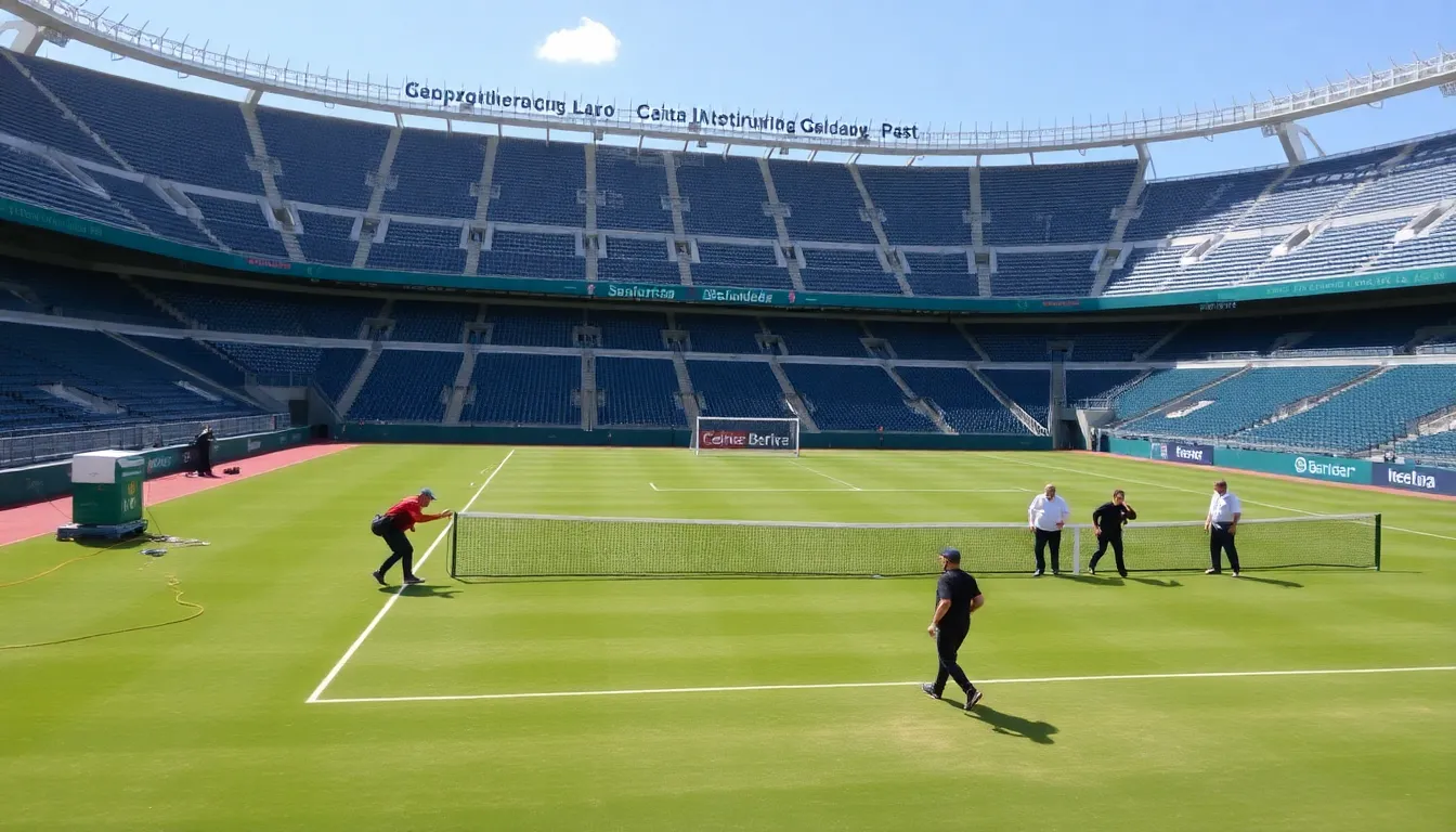 Fans gather at the Bernabeu, eagerly anticipating the tennis match, exemplifying the growing interest in multisport events that unite diverse audiences
