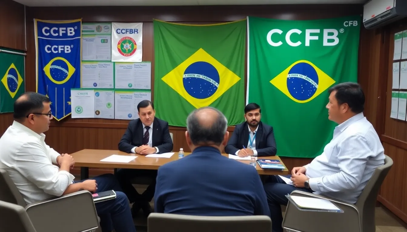 CBF officials and club representatives engage in a meeting to discuss strategies for enhancing the development of the Brasileirão, focusing on collaboration and addressing financial and competitive challenges.