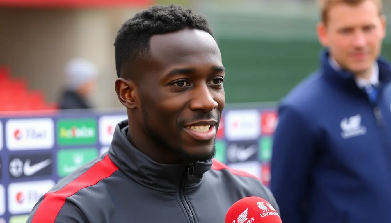 Ibrahima Konate engages with fans, highlighting his popularity and connection with the Liverpool supporter base