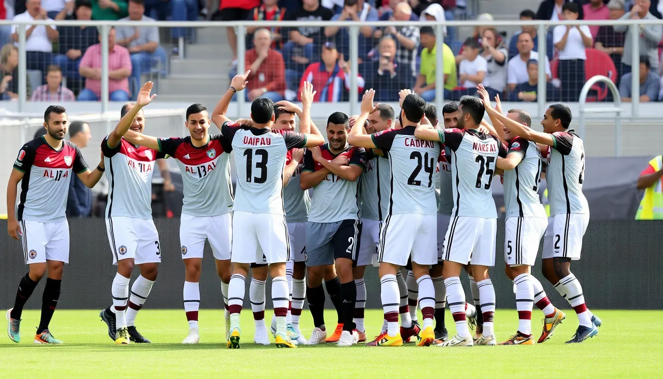 The Iraqi national team huddled together in a moment of solidarity, embodying the hope and perseverance of the nation as they prepare for the World Cup