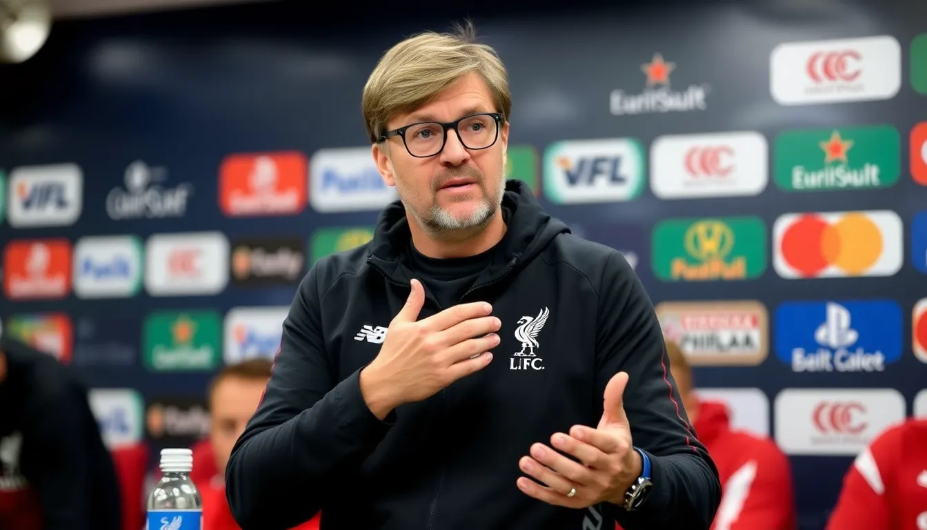 A closeup of Klopp reflecting thoughtfully, showcasing the weight of expectations he faces as a manager
