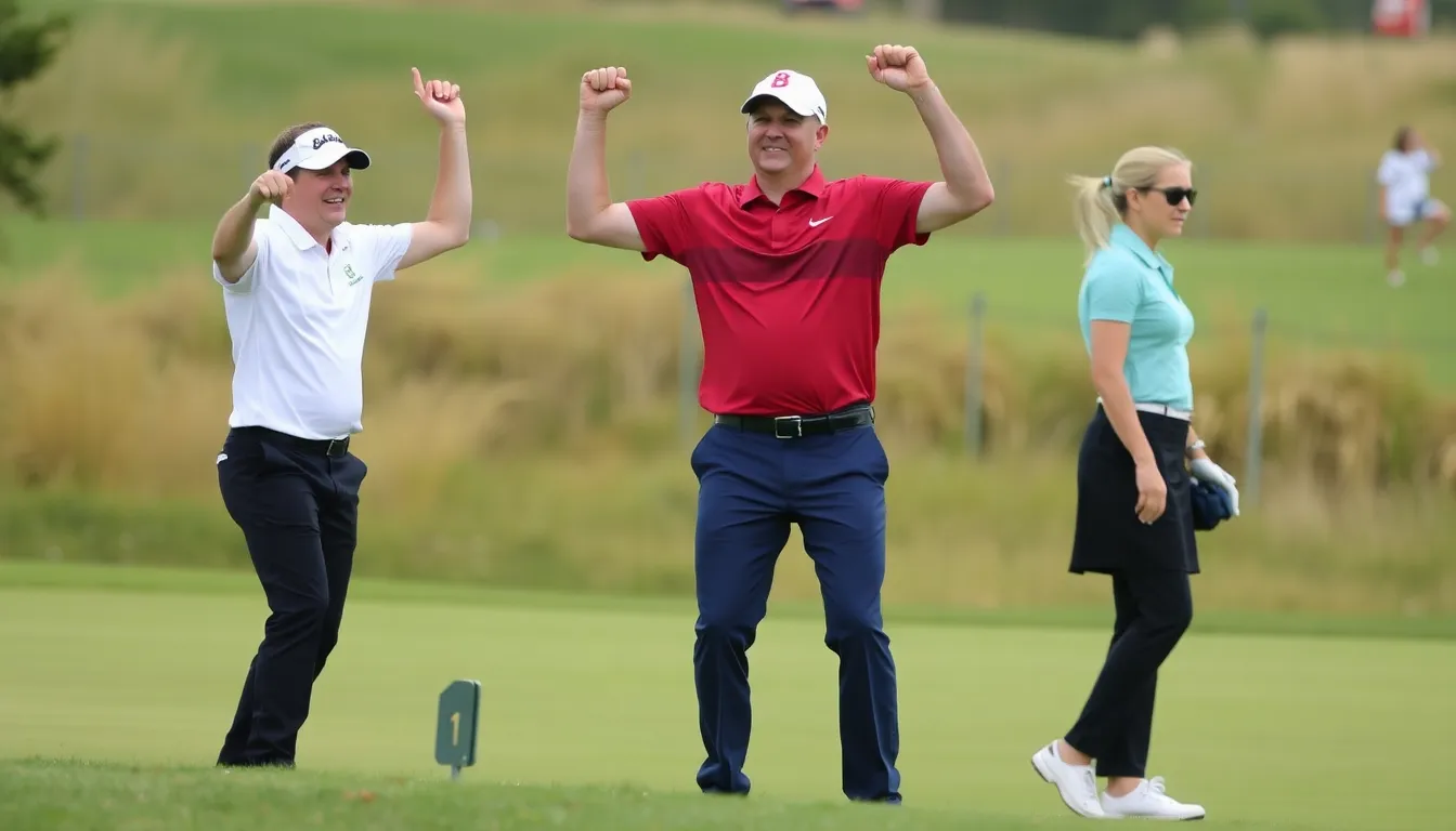 The competitive atmosphere of the tournament is evident as players navigate the course, each vying for a top spot ahead of the looming Ryder Cup